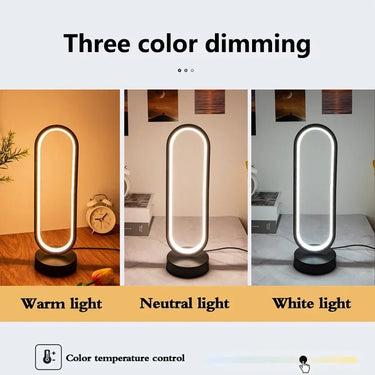 Dimmable LED Ring Table Lamp – 3 Color Options - InspiredGrabs.com